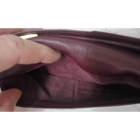 CARTIER Must de Cartier Bordeaux Calfskin Bi-Fold Long Wallet - COA Included - Picture 5 of 9